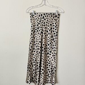 100% SILK Realisation Par Beige and Black Leopard Midi